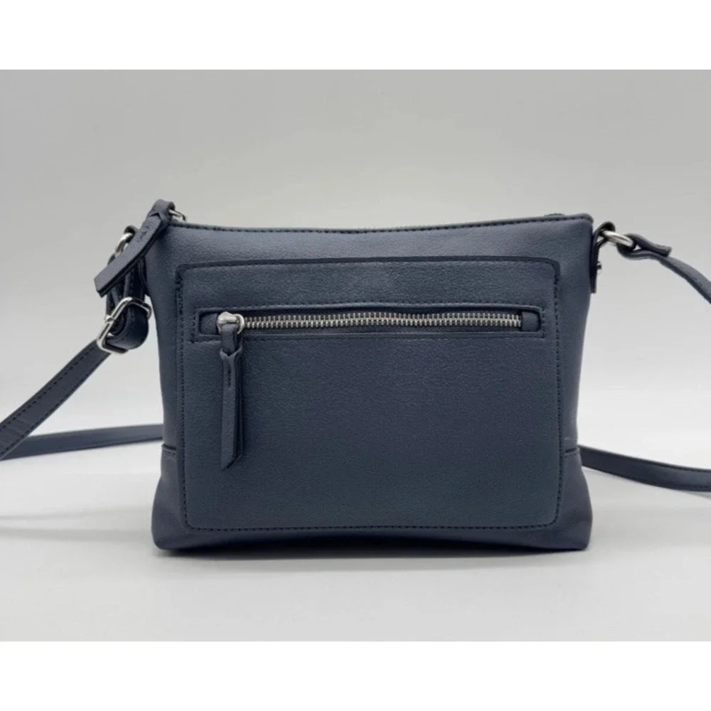 Style & Co Hudsonn North South soft faux-leather crossbody bag -Navy blue NWOT